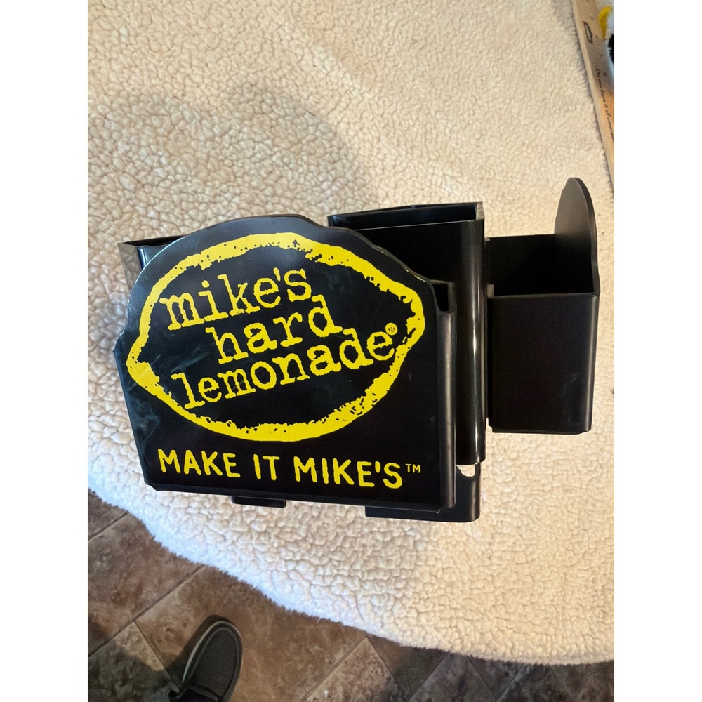 Mikes Hard Lemonade Bar Caddy Organizer Black Plastic Napkin Straw Holder Logo